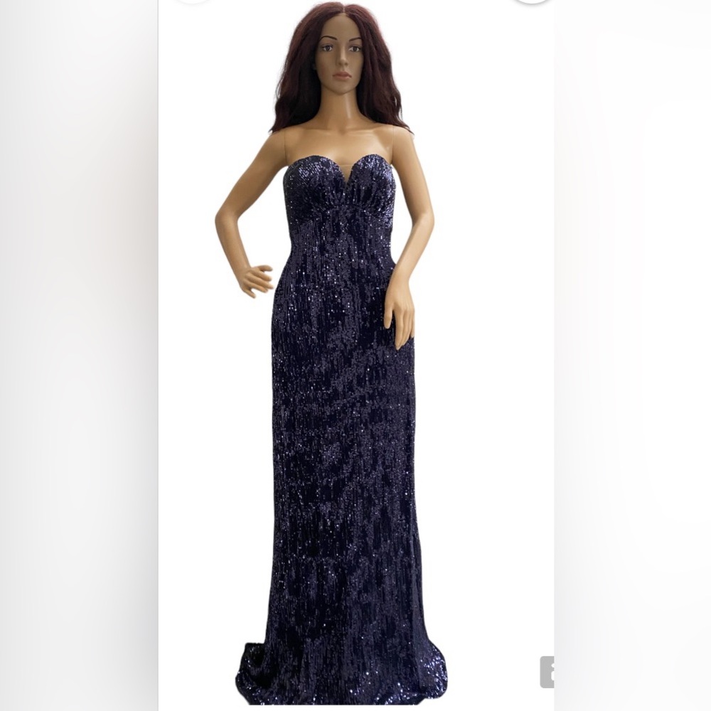 La Femme sweetheart sequins gown
